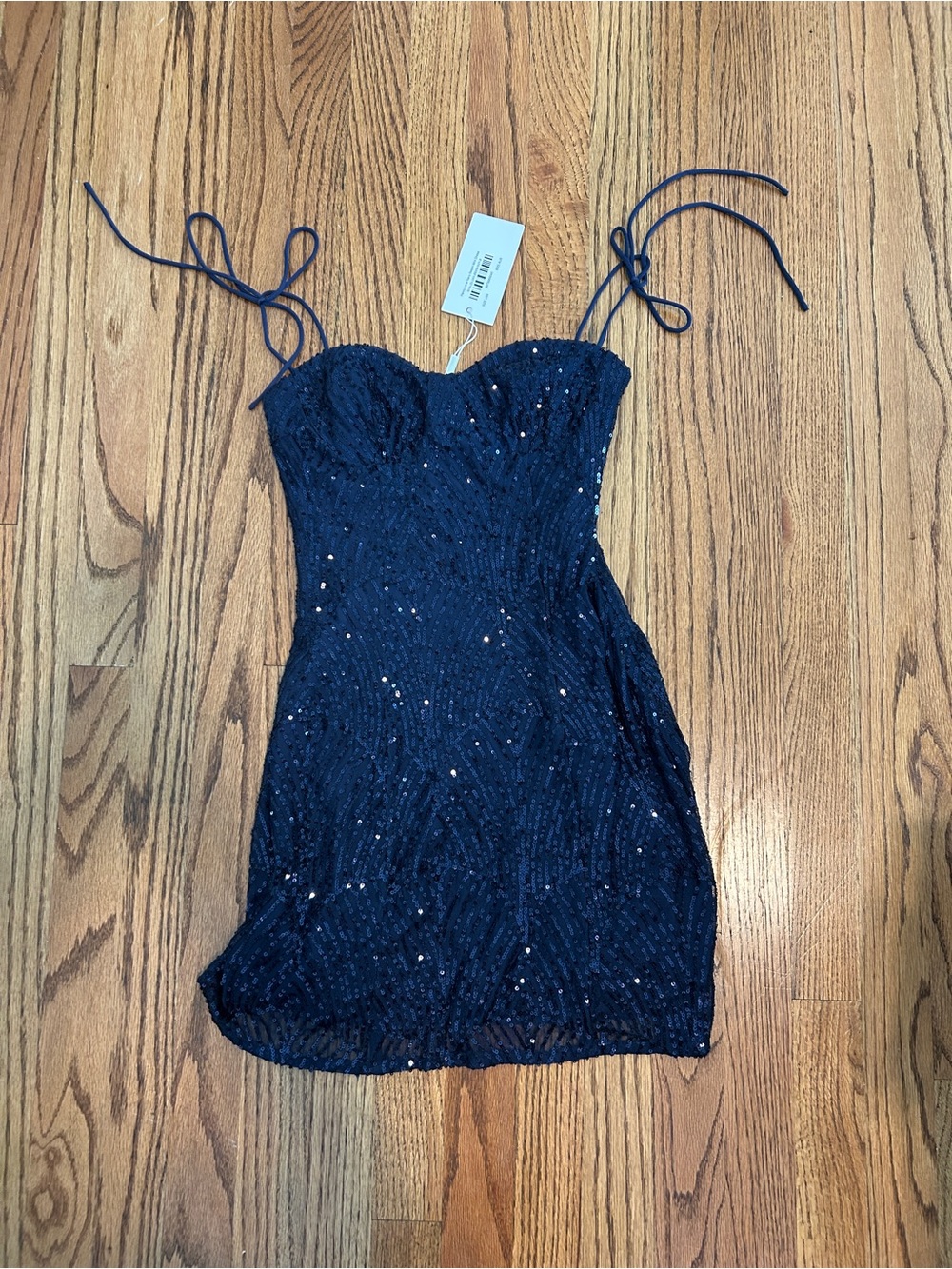 Beginning Boutique Navy Sequin Mini Dress